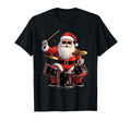 Santa Drumming Funny Musician Holiday T-Shirt - Graphic Print Men Women - T-Shirt, Sweatshirt, Hoodie