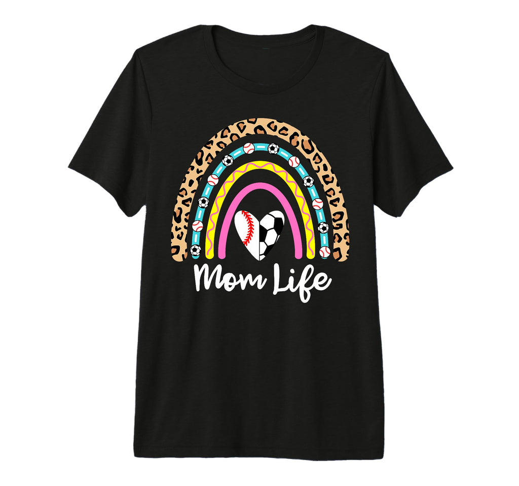 Soccer Baseball Mom Boho Rainbow T-Shirt - Custom Art Print for Adults - T-Shirt, Sweatshirt, Hoodie