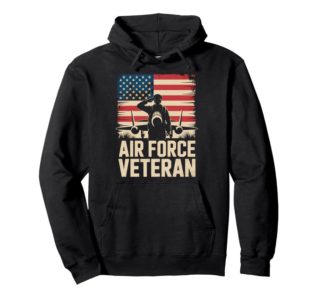 Air Force Veteran Us American Flag Dad Hoodie - Novelty Apparel Unisex - T-Shirt, Sweatshirt, Hoodie