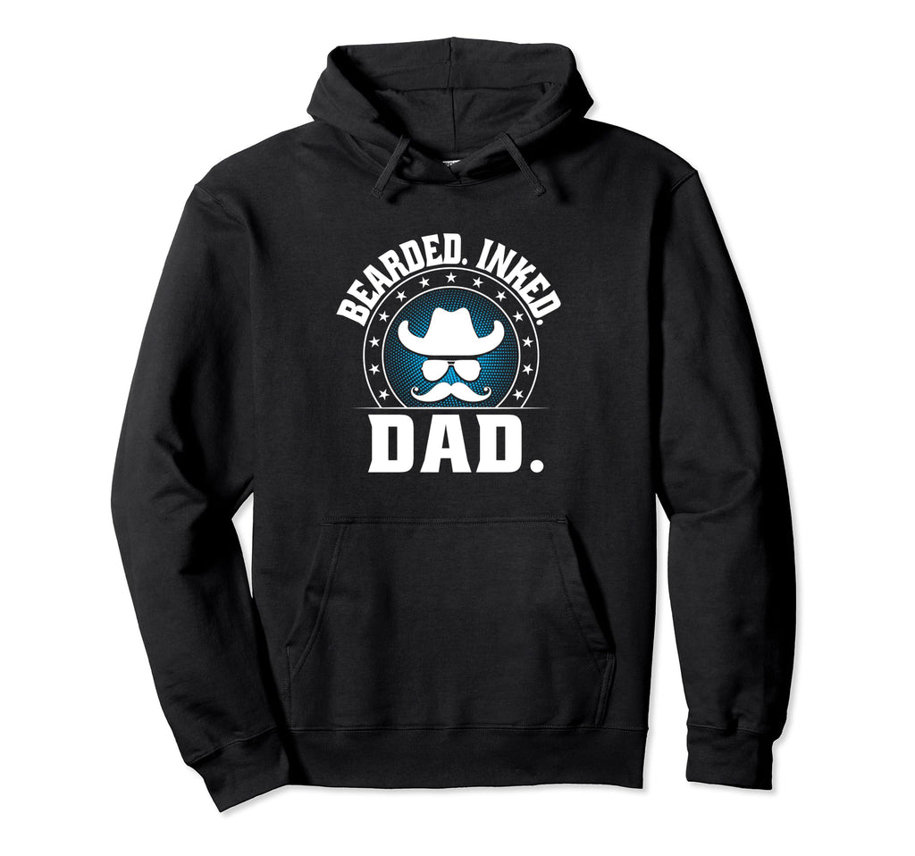 Bearded Inked Dad Tattoo Lover Beard Hoodie - Trendy Graphic Men Women - T-Shirt, Sweatshirt, Hoodie
