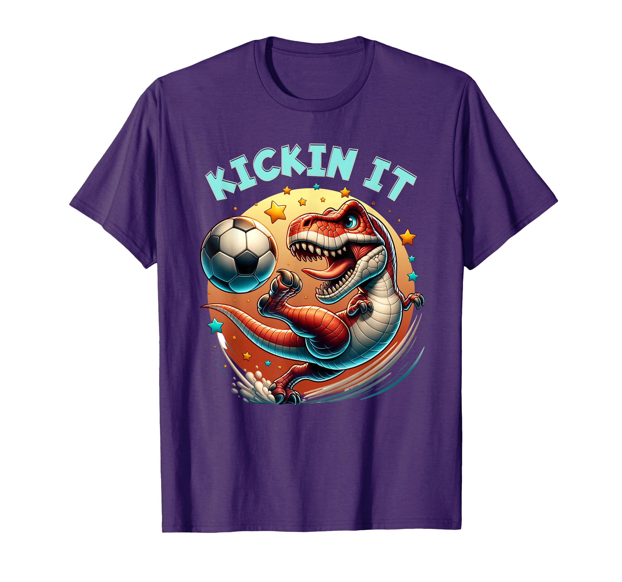 Kickin It T Rex Dinosaur Playing T-Shirt - Casual Everyday Wear Men Women - T-Shirt, Sweatshirt, Hoodie