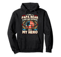 Veteran Papa Bear Dad Usa Flag 4Th July Hoodie - Custom Art Print Men Women - T-Shirt, Sweatshirt, Hoodie