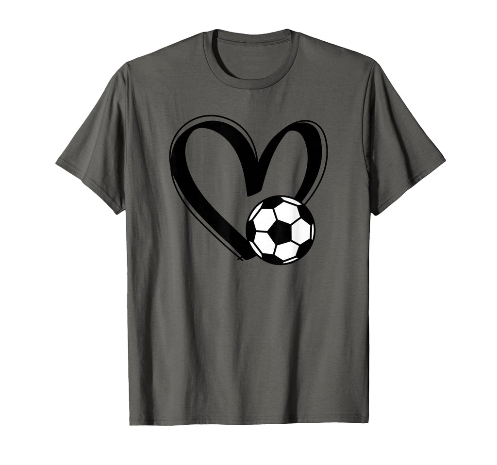 Soccer Ball Heart T-Shirt - Aesthetic Graphic Men Women - T-Shirt, Sweatshirt, Hoodie