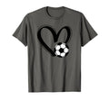 Soccer Ball Heart T-Shirt - Aesthetic Graphic Men Women - T-Shirt, Sweatshirt, Hoodie
