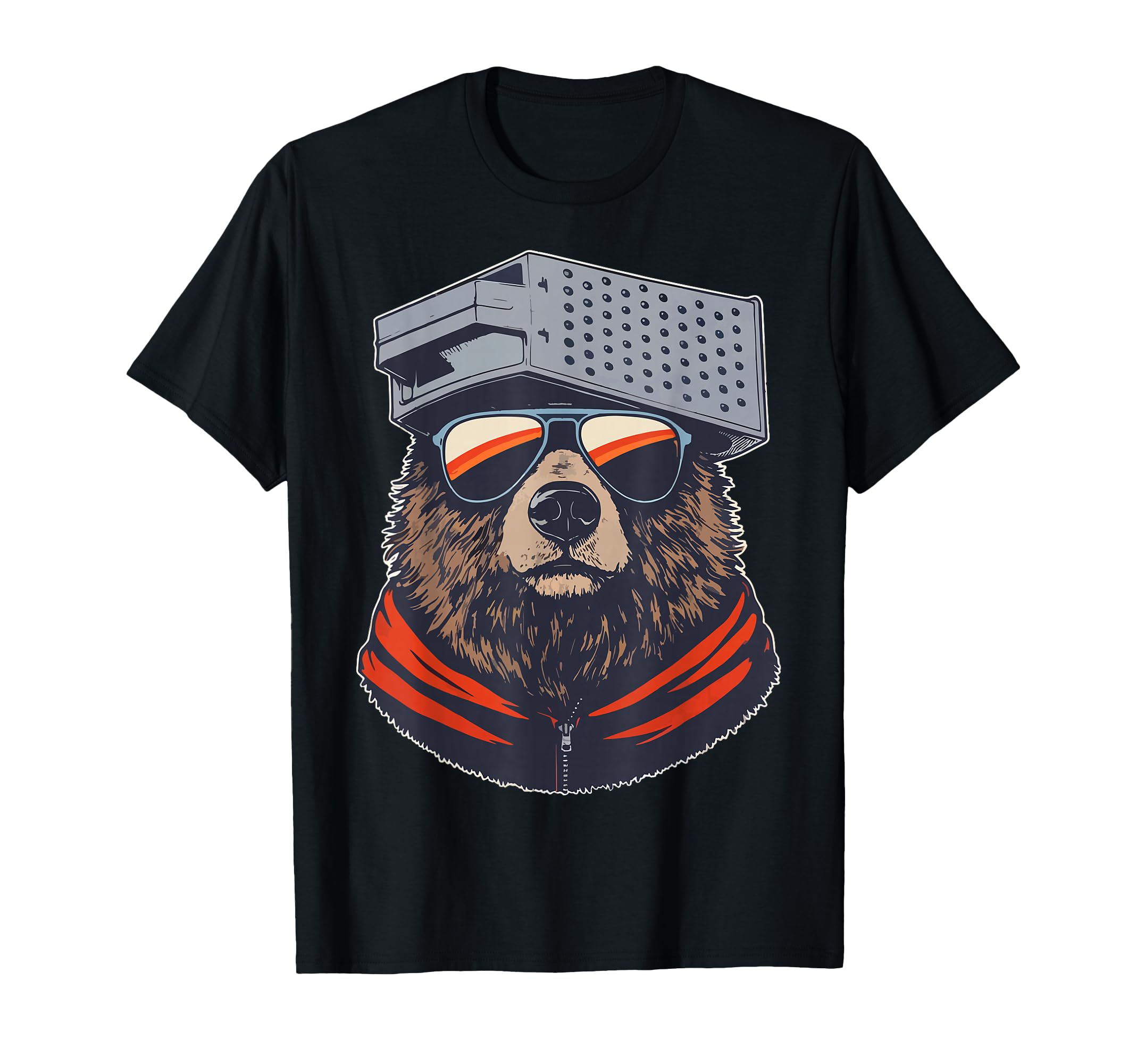 Bear Cheese Grater Hat And Sunglasses T-Shirt - Custom Art Print Men Women - T-Shirt, Sweatshirt, Hoodie