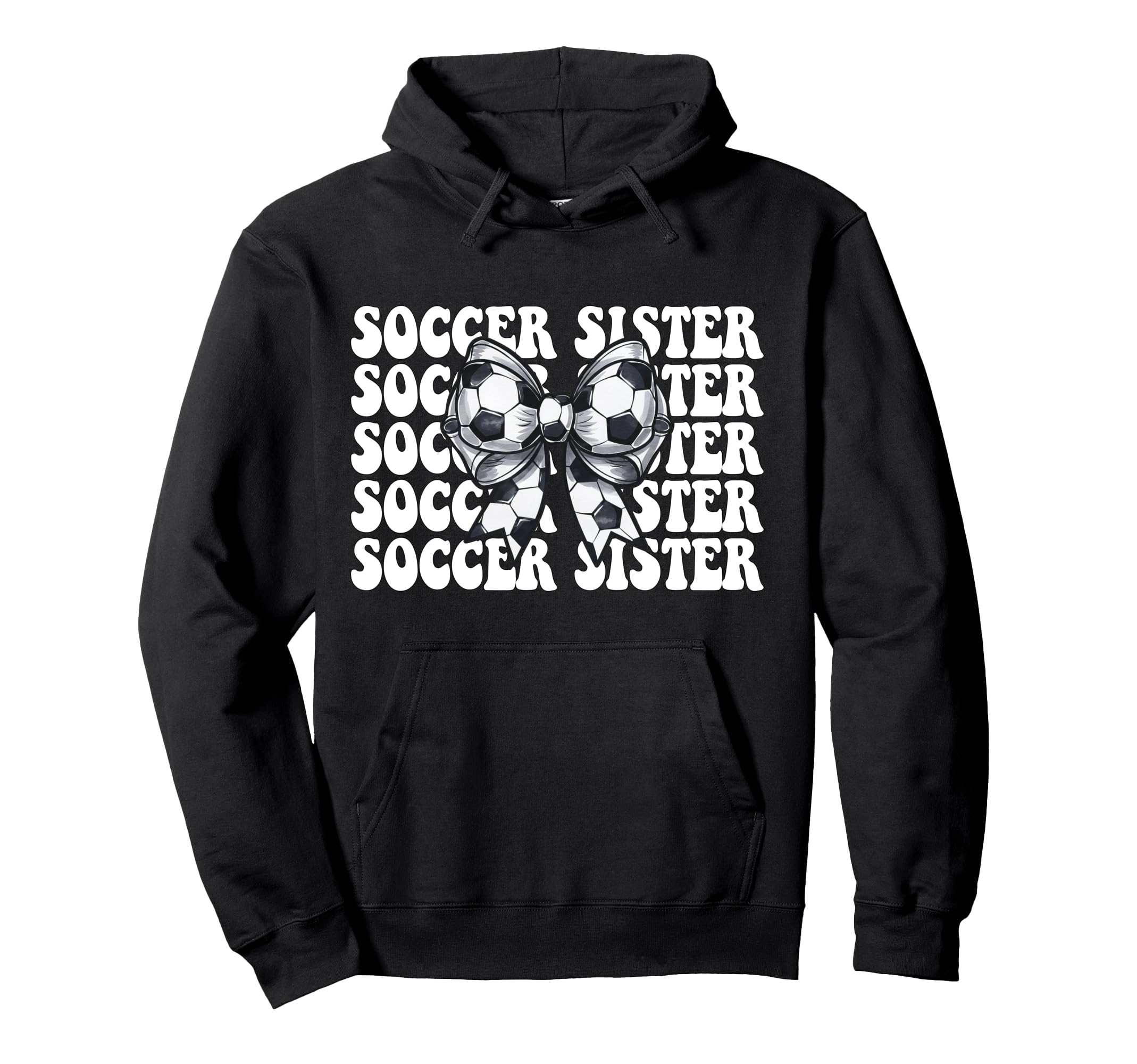 Soccer Sister Soccer Coquette Bow Hoodie - Streetwear Style for Adults - T-Shirt, Sweatshirt, Hoodie