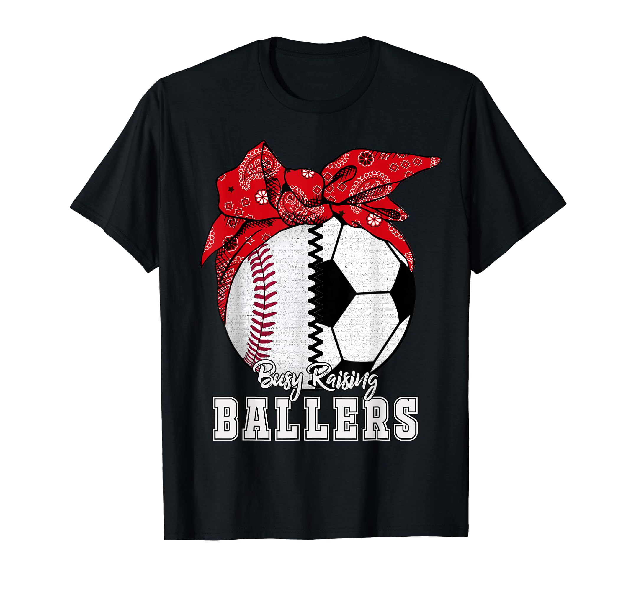 Busy Raising Ballers Baseball Soccer T-Shirt - Minimalist Print for Adults - T-Shirt, Sweatshirt, Hoodie