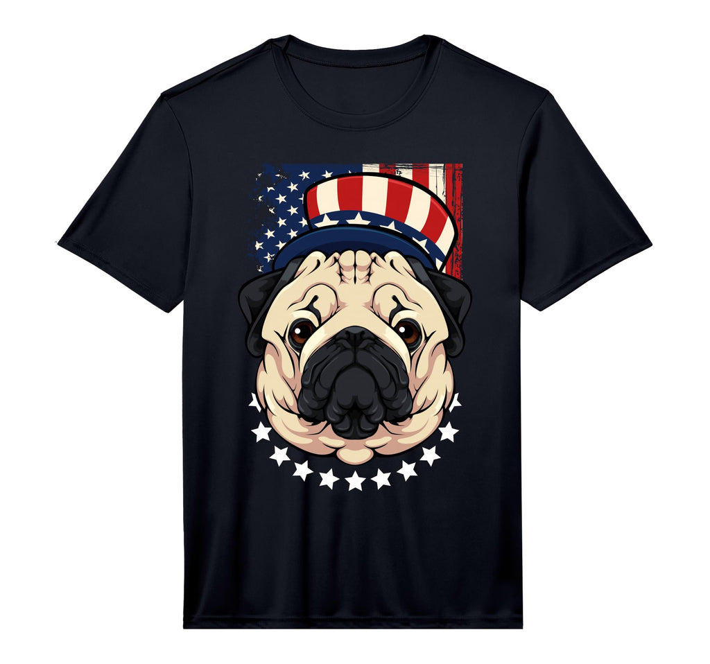 Patriotic Pug 4Th July Dog American T-Shirt - Graphic Print for Adults - T-Shirt, Sweatshirt, Hoodie