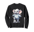 Elephant Soccer Player Striped Art Sweatshirt - Custom Art Print for Adults - T-Shirt, Sweatshirt, Hoodie