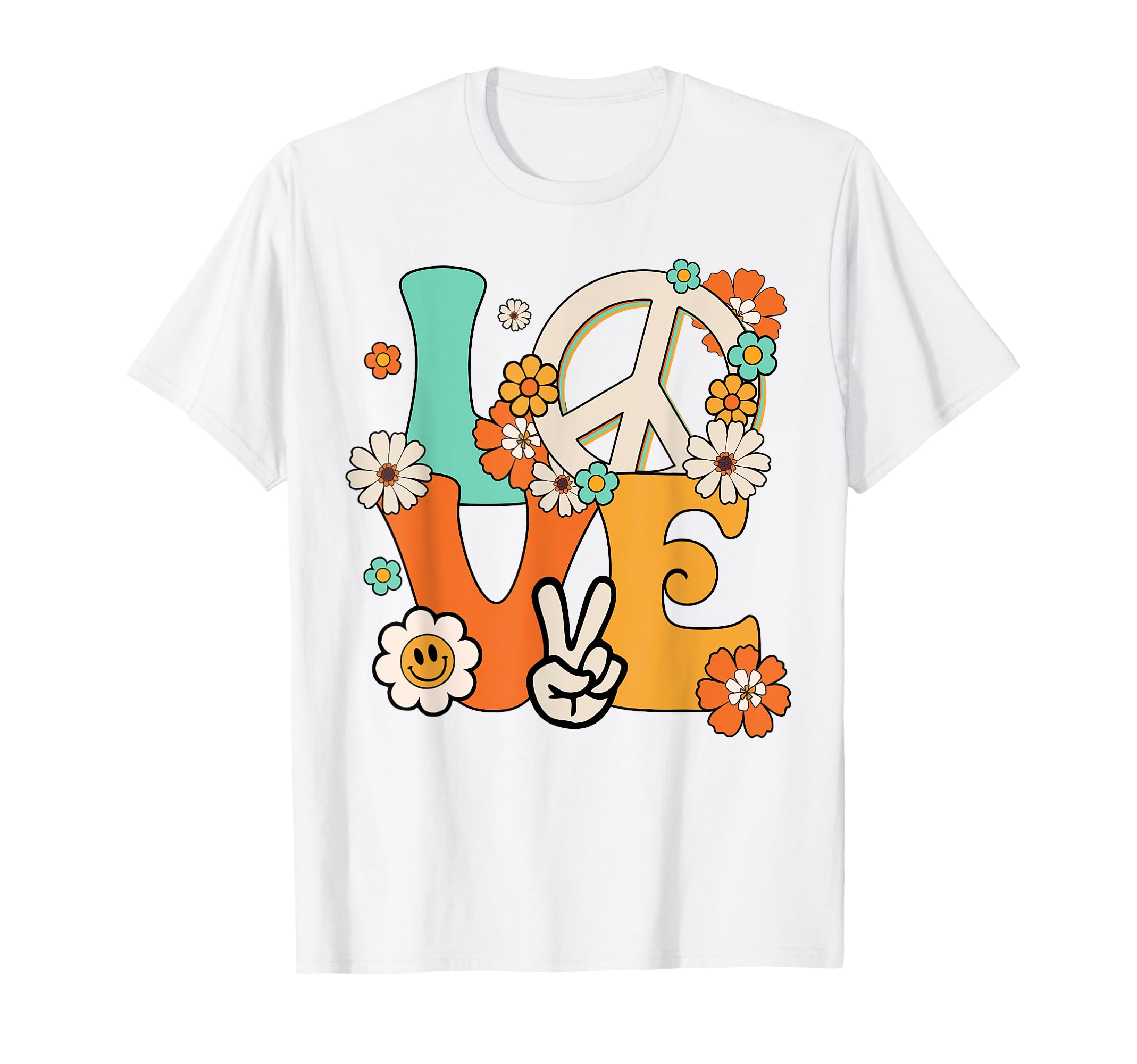 Peace Sign Love 60S 70S Tie Dye Hippie T-Shirt - Minimalist Print Unisex - T-Shirt, Sweatshirt, Hoodie