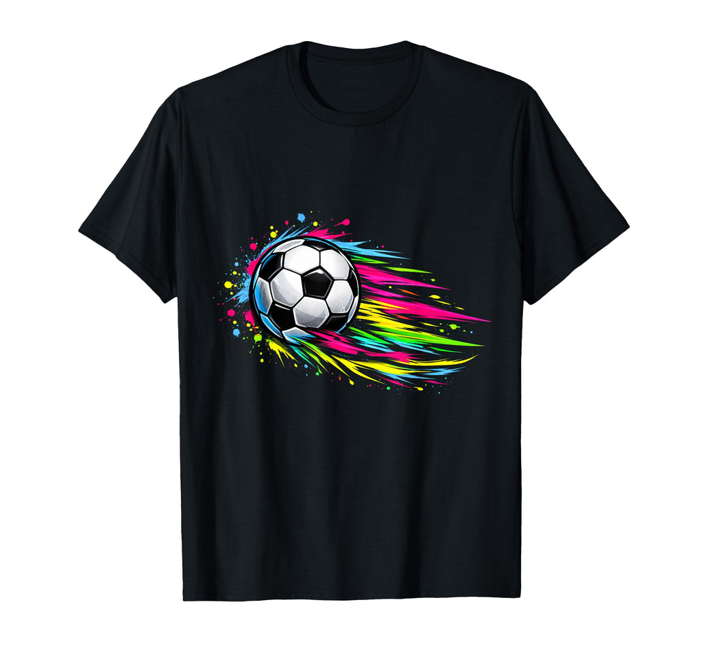 Soccer Player Paint Splash Colorful T-Shirt - Novelty Apparel Men Women - T-Shirt, Sweatshirt, Hoodie