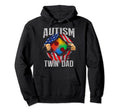 Autism Twin Dad American Flag Autism Hoodie - Custom Art Print for Adults - T-Shirt, Sweatshirt, Hoodie