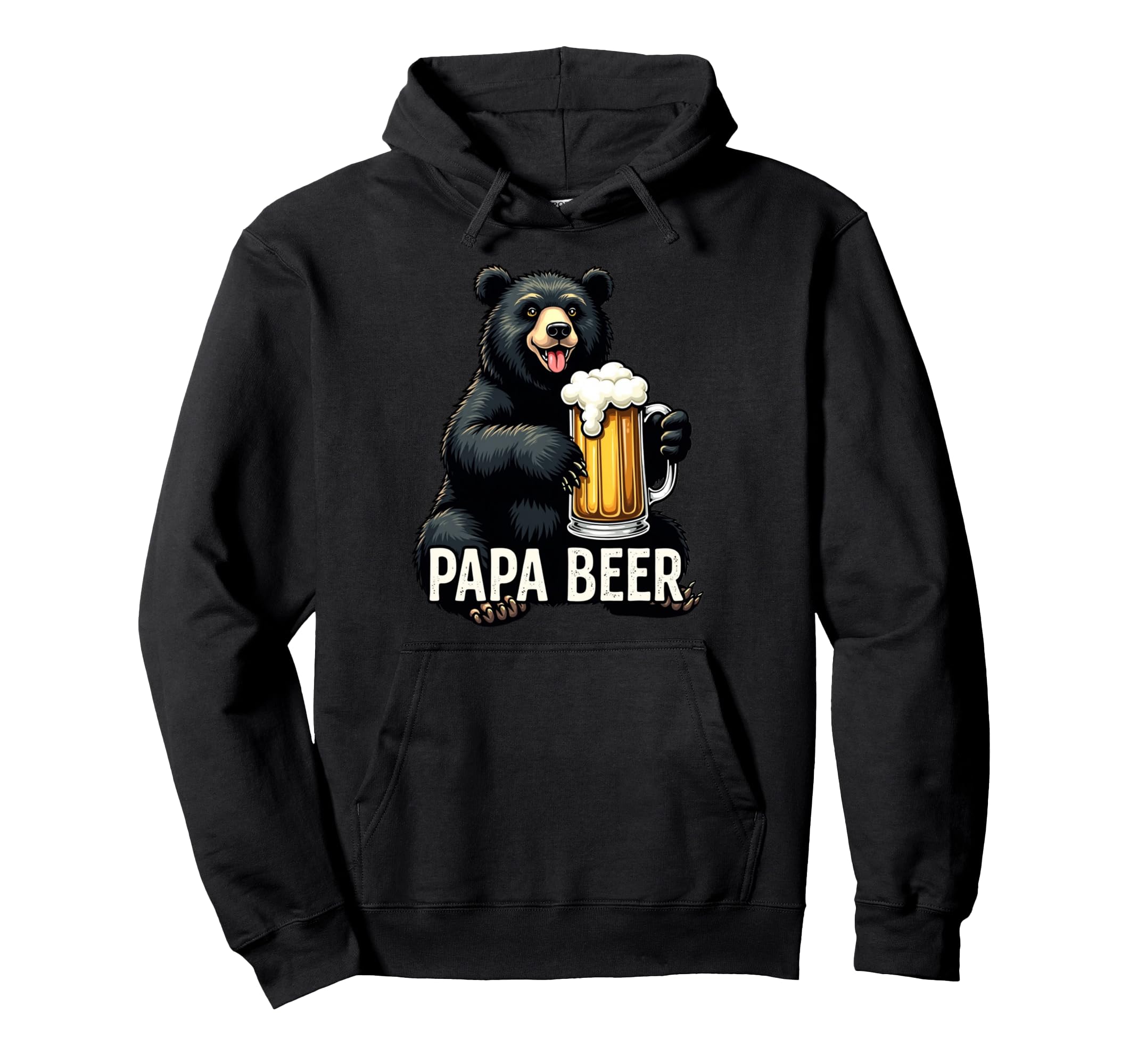 Papa Beer Bear And Beer Hoodie - Custom Art Print Unisex - T-Shirt, Sweatshirt, Hoodie
