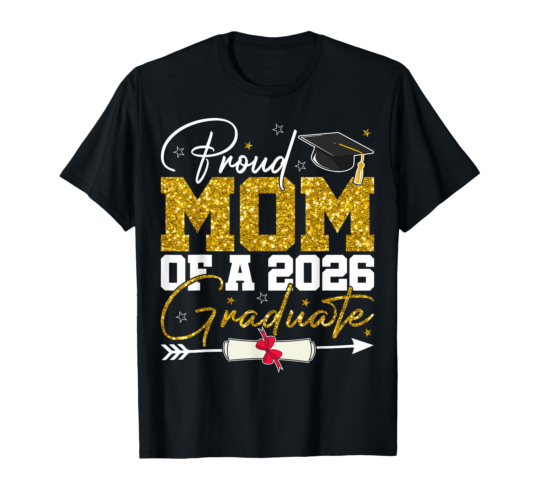 Proud Mom Senior 2026 Graduate T-Shirt - Aesthetic Graphic for Adults - T-Shirt, Sweatshirt, Hoodie