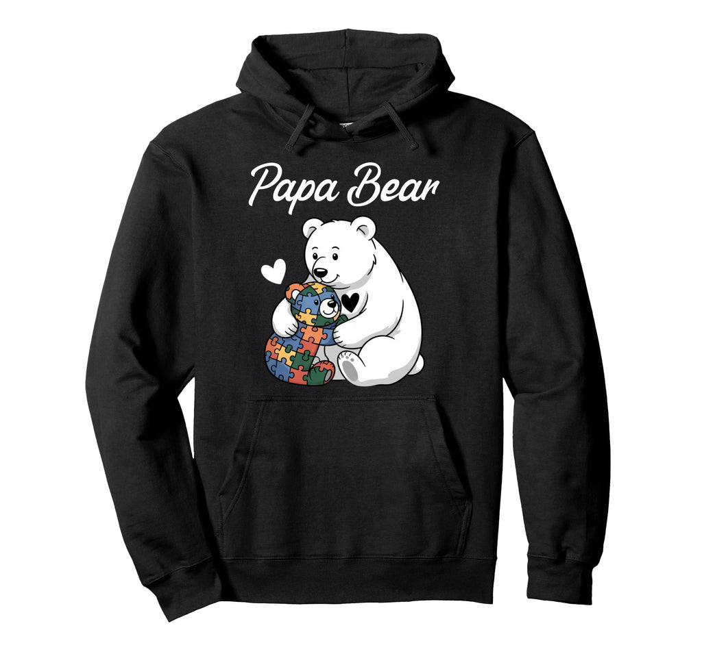 Autism Papa Bear Mom Love Autistic Hoodie - Aesthetic Graphic Men Women - T-Shirt, Sweatshirt, Hoodie
