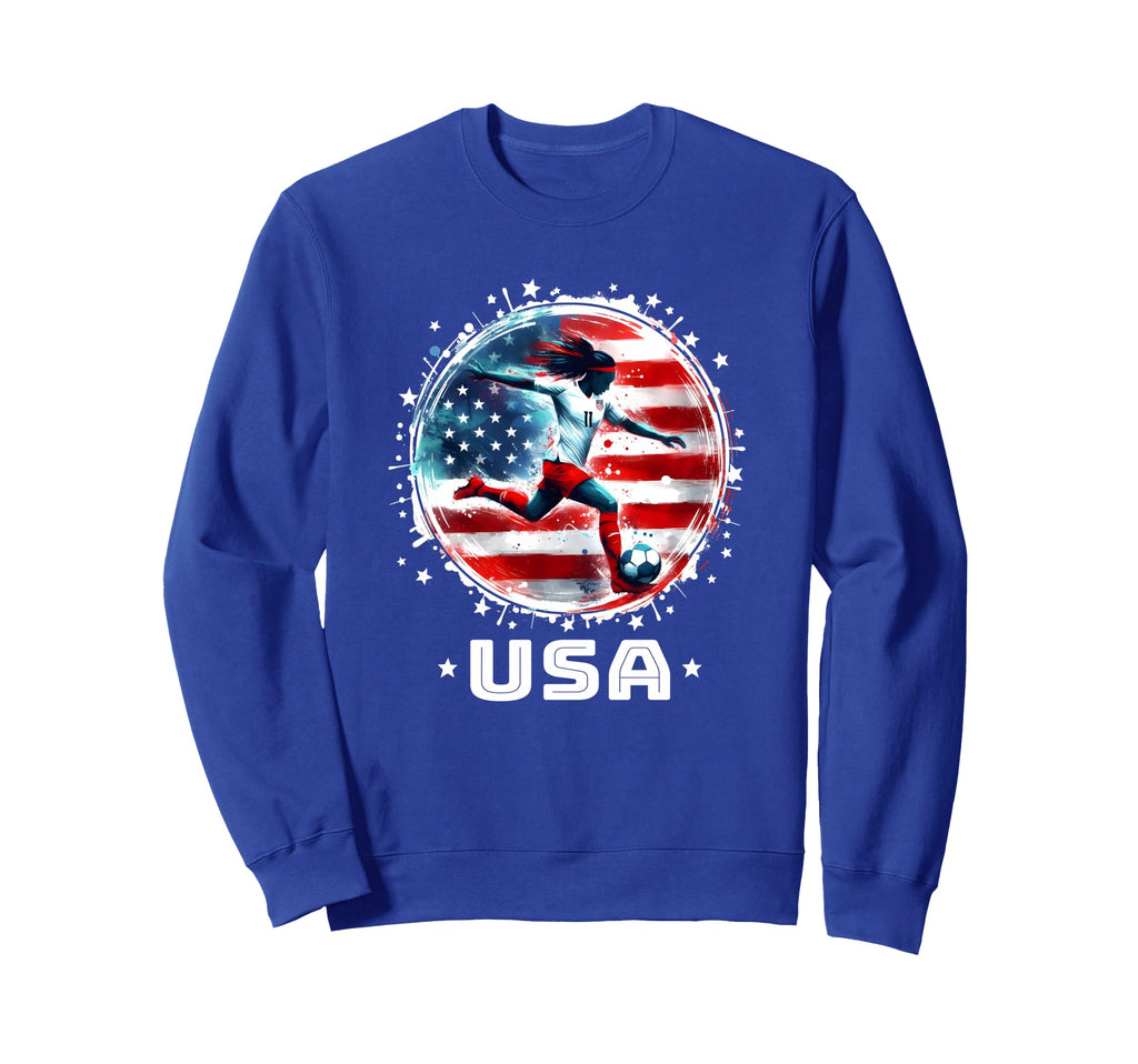 Soccer Mom American Flag Soccer Dad Sweatshirt - Streetwear Style Unisex - T-Shirt, Sweatshirt, Hoodie