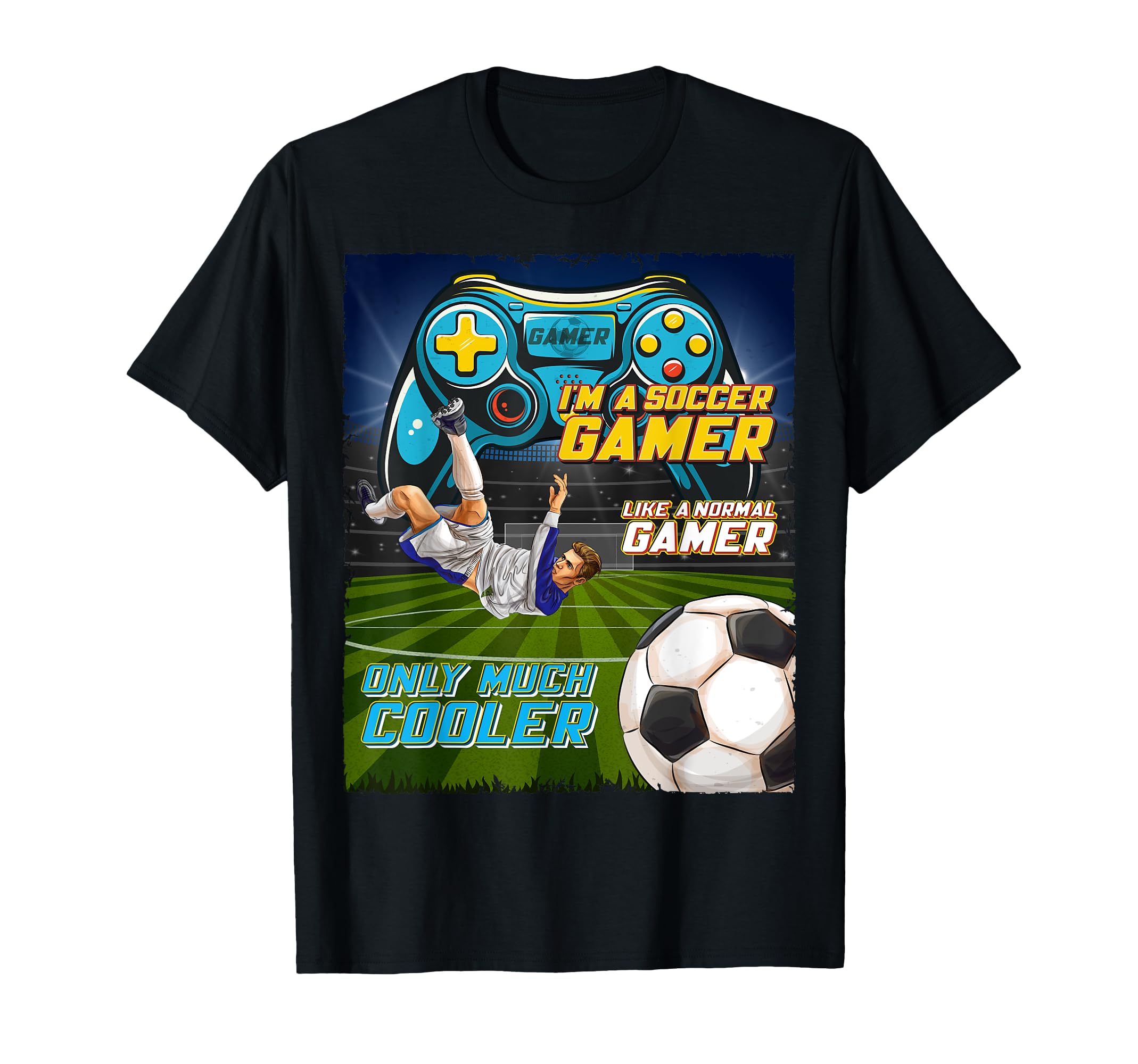 Soccer Gamer Soccer Video Games T-Shirt - Custom Art Print Men Women - T-Shirt, Sweatshirt, Hoodie