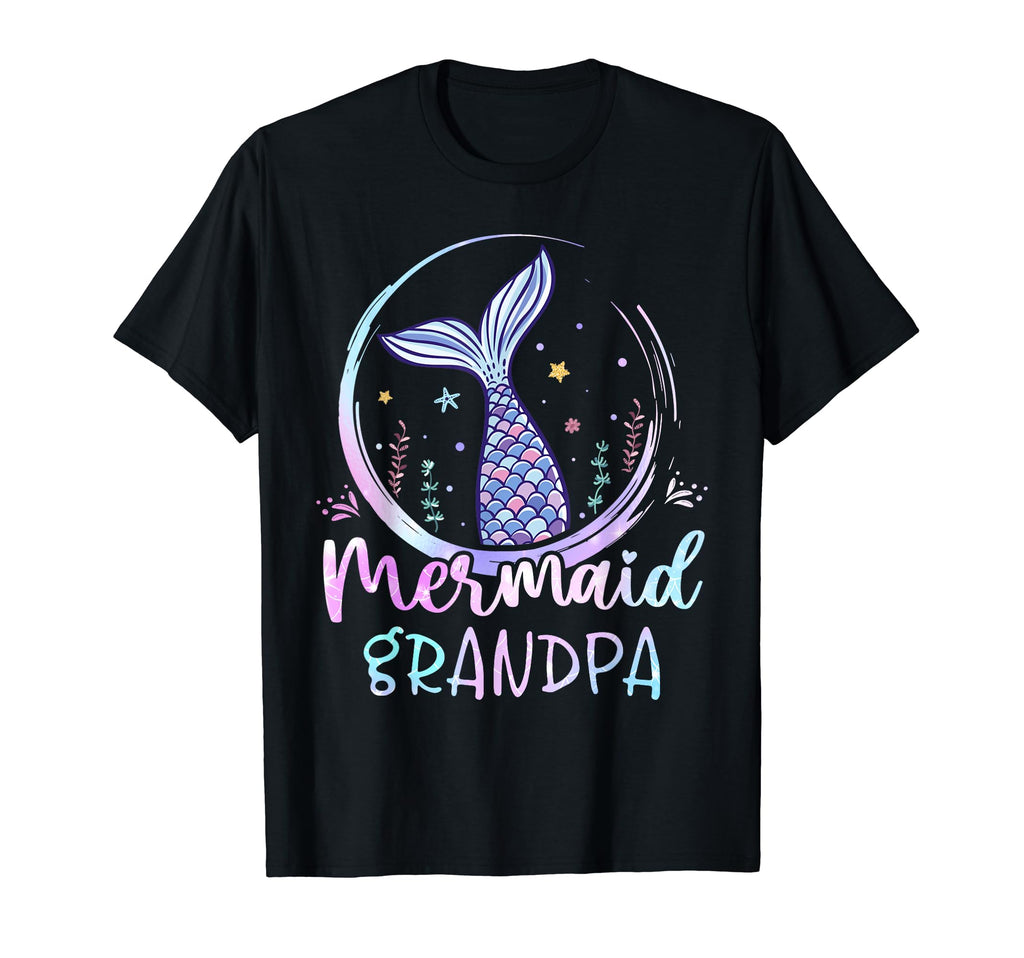 Mens Mermaid Grandpa Birthday Mermaid T-Shirt - Custom Art Print Unisex - T-Shirt, Sweatshirt, Hoodie