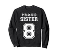 Number 8 Custom Proud Soccer Futbol Sweatshirt - Aesthetic Graphic Unisex - T-Shirt, Sweatshirt, Hoodie