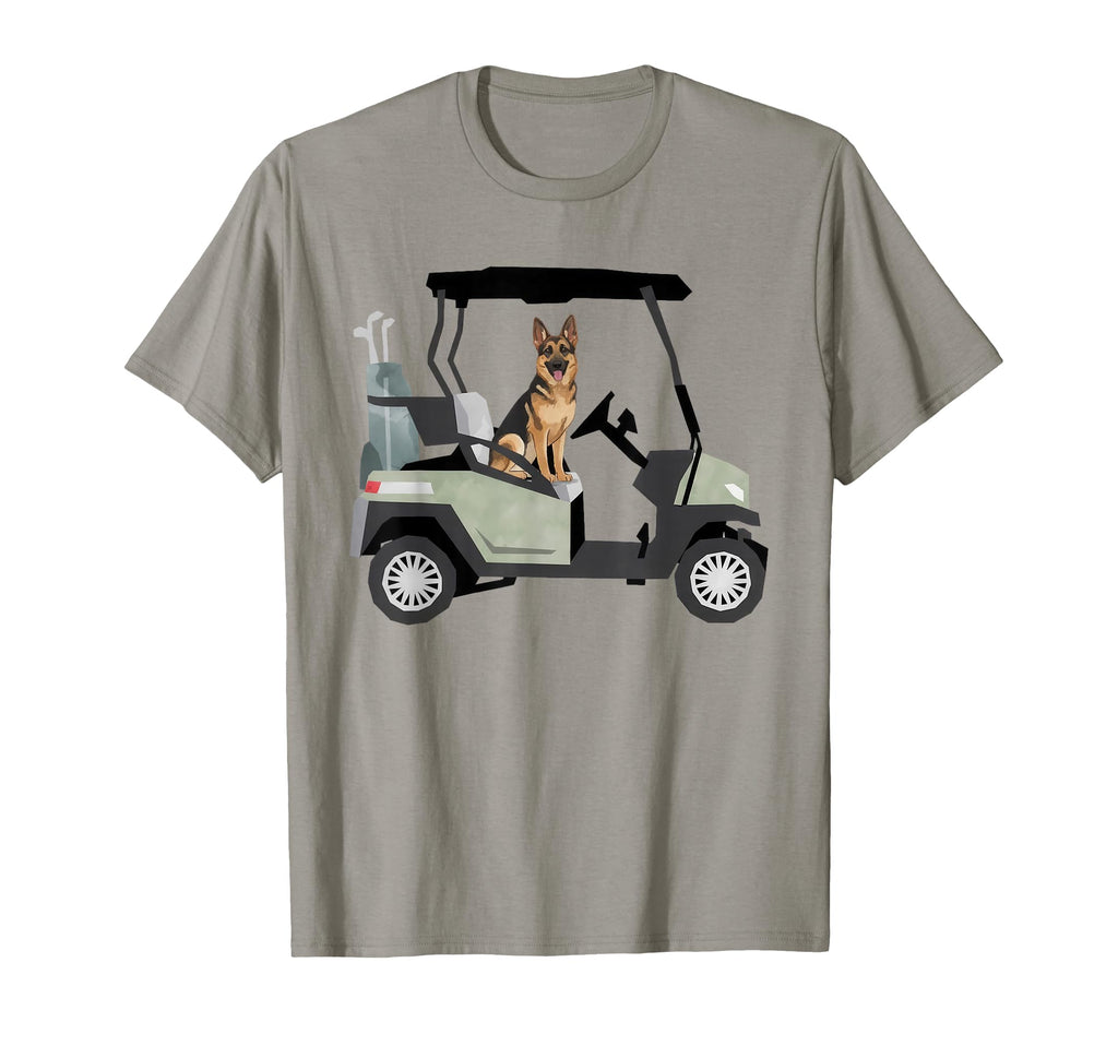 German Shepherd Dad Golf Car Golfing T-Shirt - Minimalist Print for Adults - T-Shirt, Sweatshirt, Hoodie
