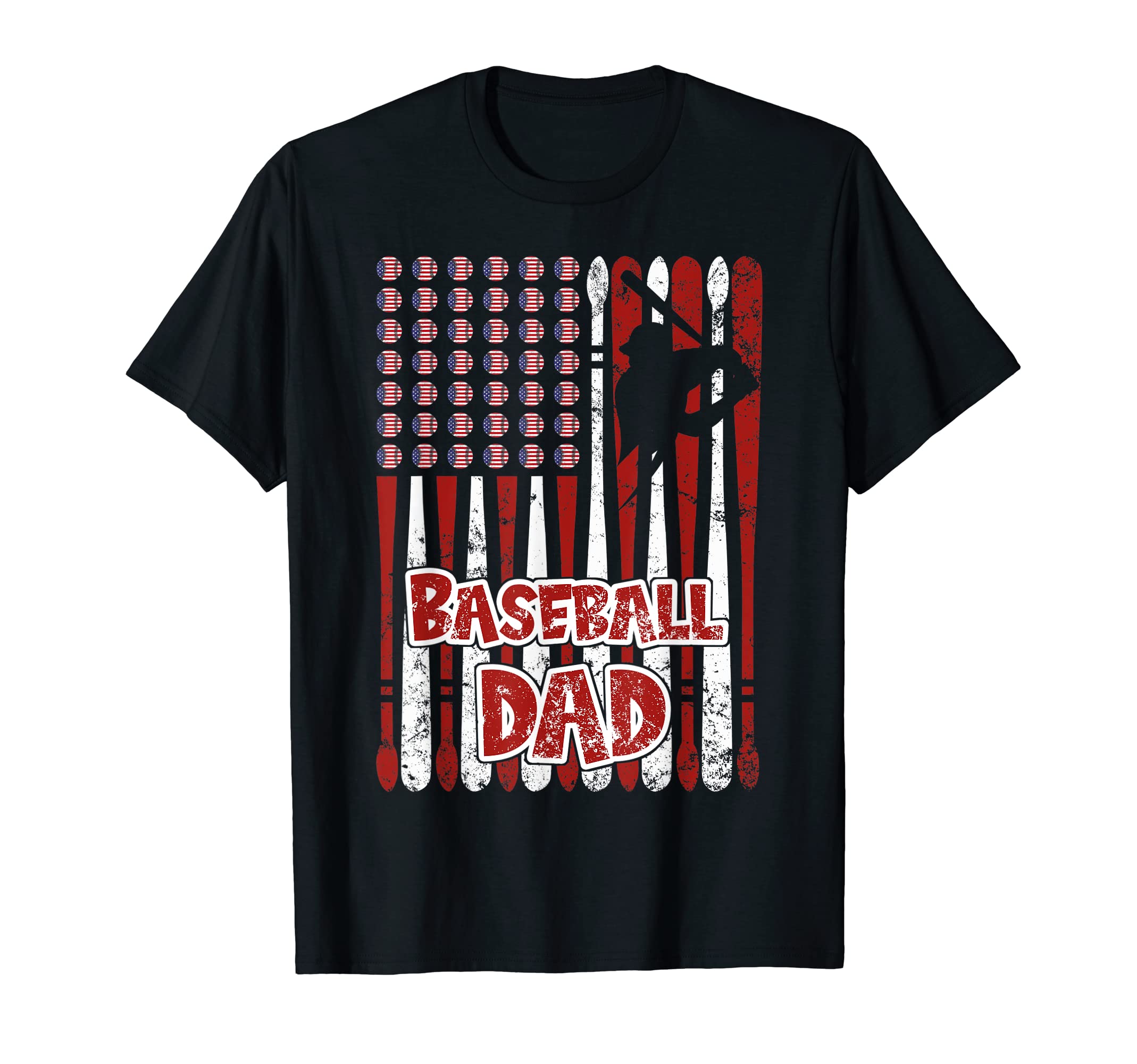 Fathers Day American Flag Softball Dad T-Shirt - Aesthetic Graphic Unisex - T-Shirt, Sweatshirt, Hoodie