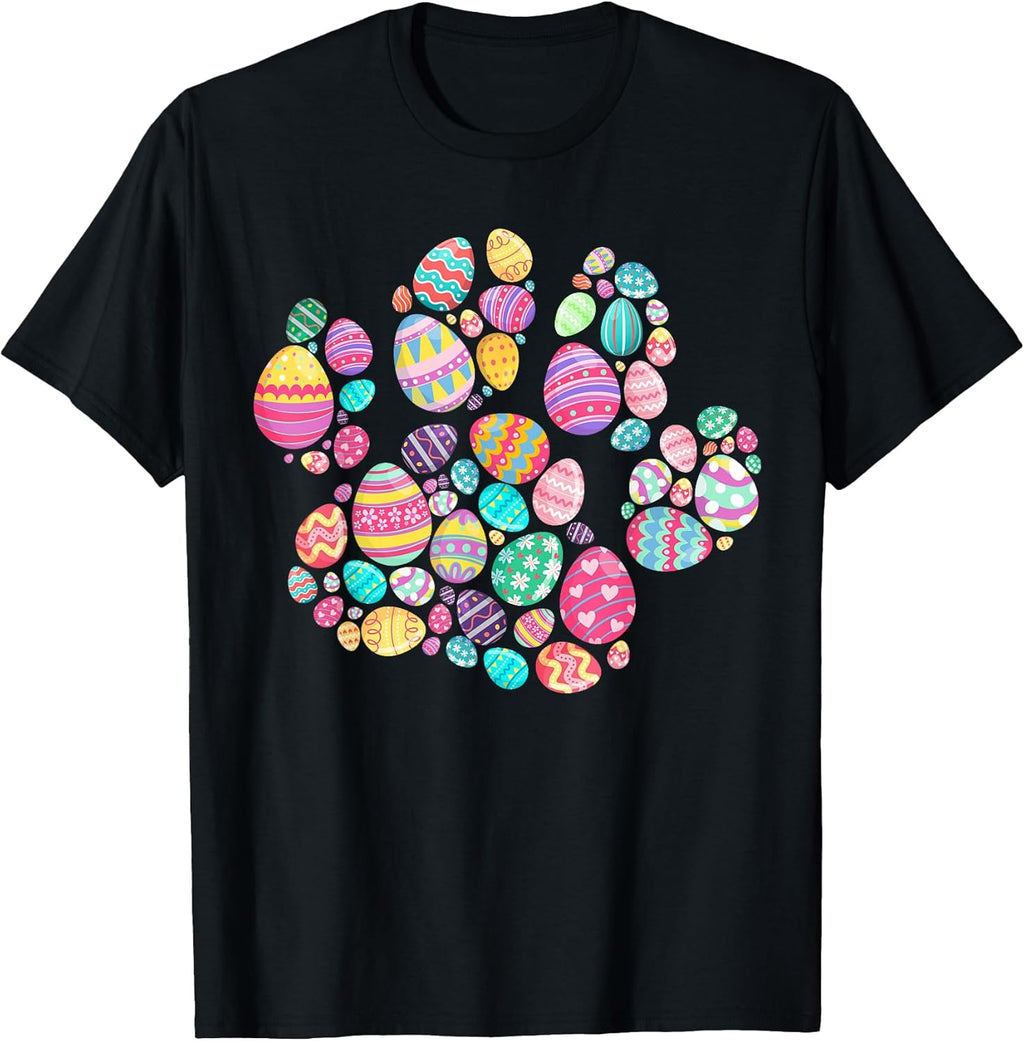 Eggs Colorful Dog Paw Cat Easter's Day 2026 Bunny - Adult & Kids T-Shirts, Sweatshirts & Hoodies apparel design preview 1
