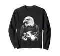 Black White Soccer Fan Bald Eagle Soccer Sweatshirt - Graphic Print Unisex - T-Shirt, Sweatshirt, Hoodie