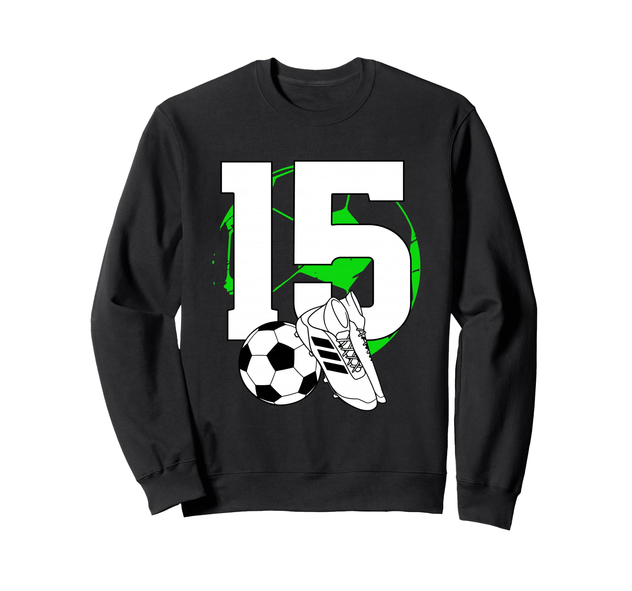 15Th Birthday Soccer Player Sweatshirt - Custom Art Print for Adults - T-Shirt, Sweatshirt, Hoodie