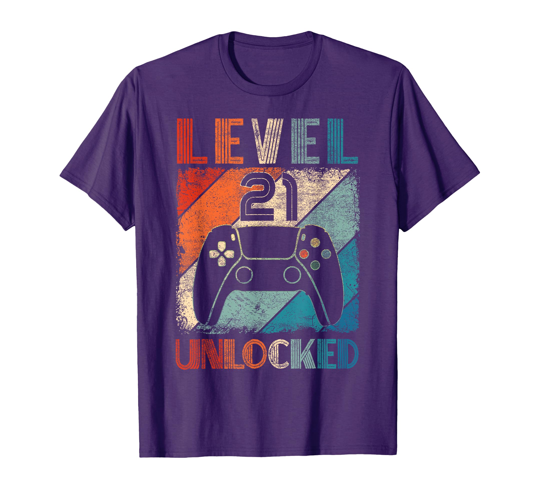 Level 21 Unlocked Video Gamer 21St T-Shirt - Custom Art Print Men Women - T-Shirt, Sweatshirt, Hoodie