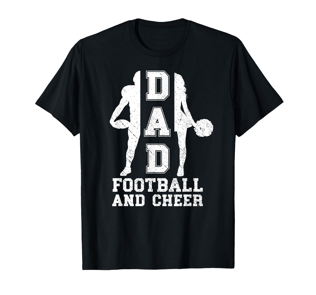 Football And Cheer Dad Cheerleader T-Shirt - Minimalist Print Men Women - T-Shirt, Sweatshirt, Hoodie