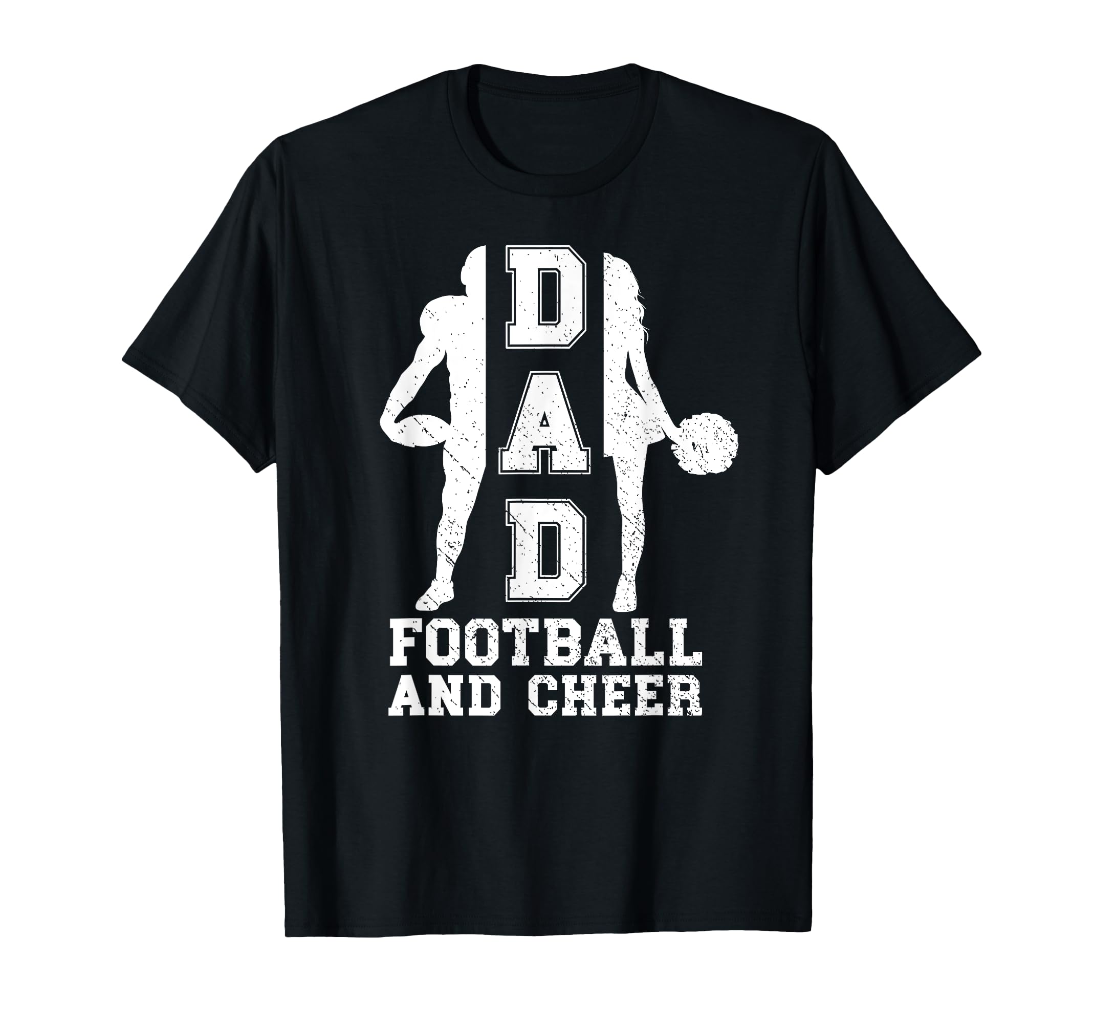 Football And Cheer Dad Cheerleader T-Shirt - Minimalist Print Men Women - T-Shirt, Sweatshirt, Hoodie