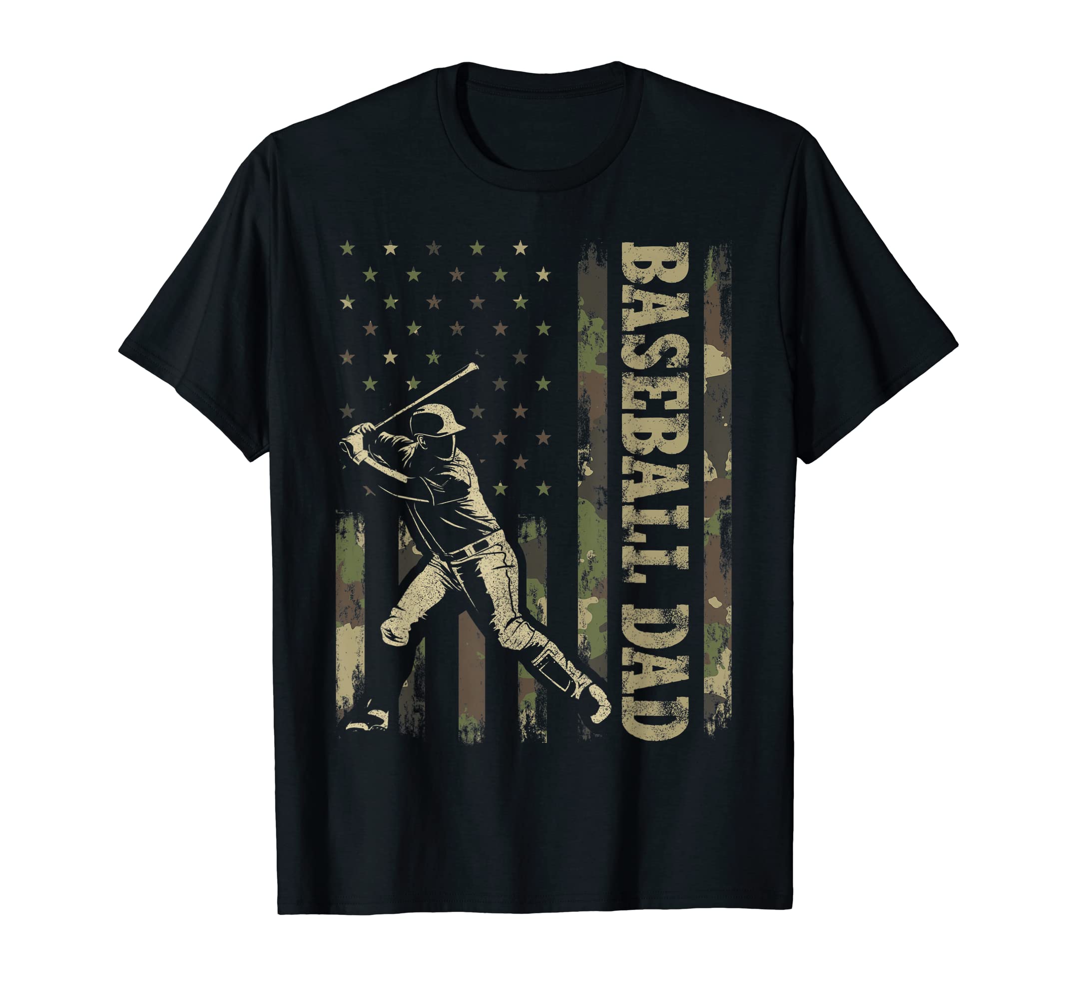 Hitter Baseball Baseball Dad Camo American T-Shirt - Graphic Print Unisex - T-Shirt, Sweatshirt, Hoodie