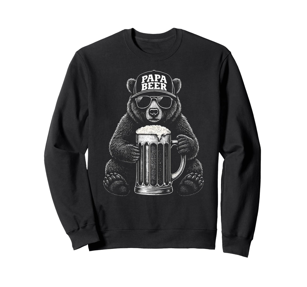 Papa Beer Funny Dad Bear Drinking Sweatshirt - Graphic Print Men Women - T-Shirt, Sweatshirt, Hoodie