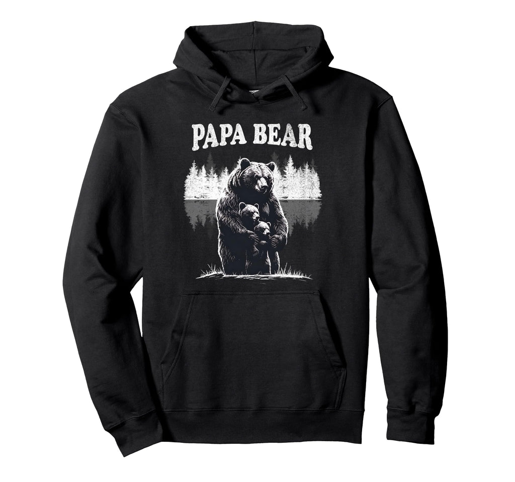 Papa Bear Bear Pajamas Fathers Day Dad Hoodie - Custom Art Print Men Women - T-Shirt, Sweatshirt, Hoodie