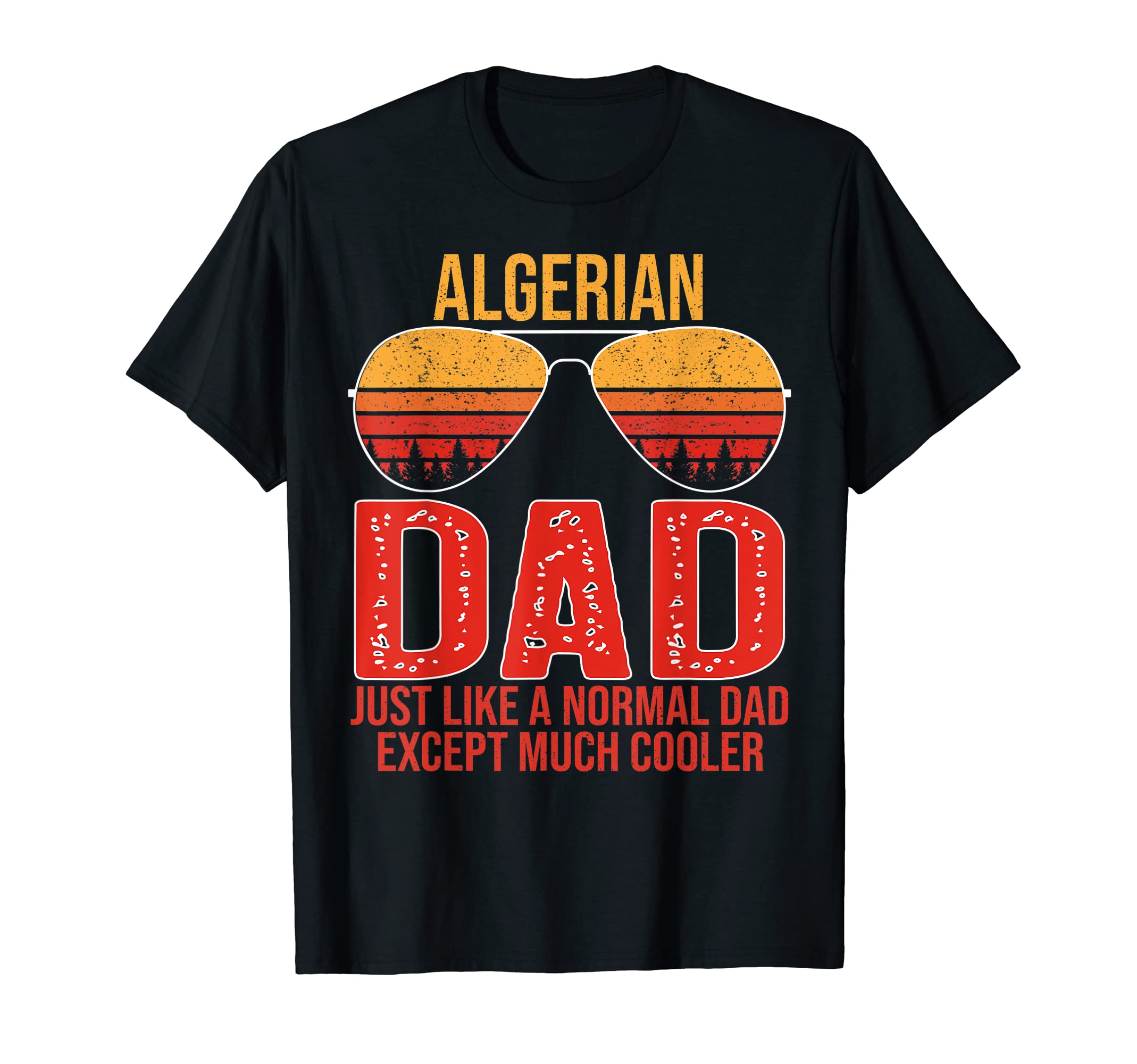 Mens Algerian Dad Sunglasses Algeria T-Shirt - Graphic Print for Adults - T-Shirt, Sweatshirt, Hoodie