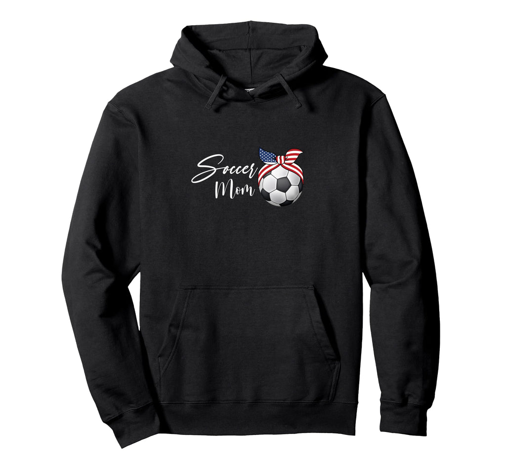 Soccer Mom American Flag Ball Hoodie - Minimalist Print for Adults - T-Shirt, Sweatshirt, Hoodie
