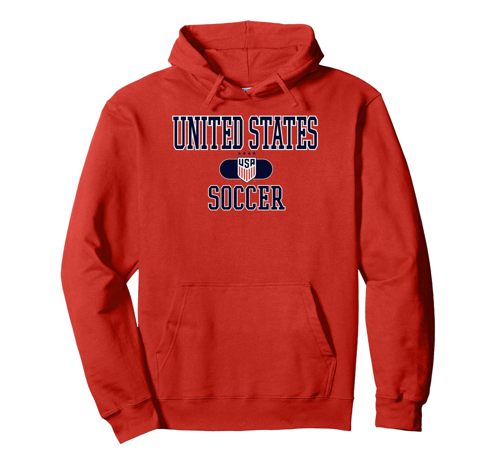 United States Soccer Varsity Red Hoodie - Fun Novelty Design for Adults - T-Shirt, Sweatshirt, Hoodie