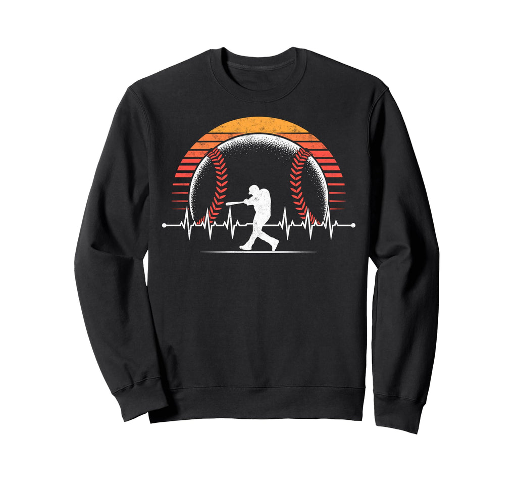 Baseball Player Heartbeat Coach Dad Sweatshirt - Graphic Print Men Women - T-Shirt, Sweatshirt, Hoodie