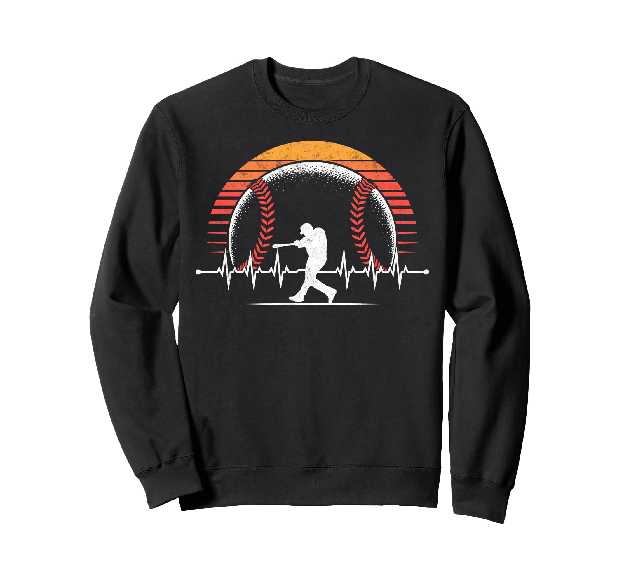 Baseball Player Heartbeat Coach Dad Sweatshirt - Graphic Print Men Women - T-Shirt, Sweatshirt, Hoodie