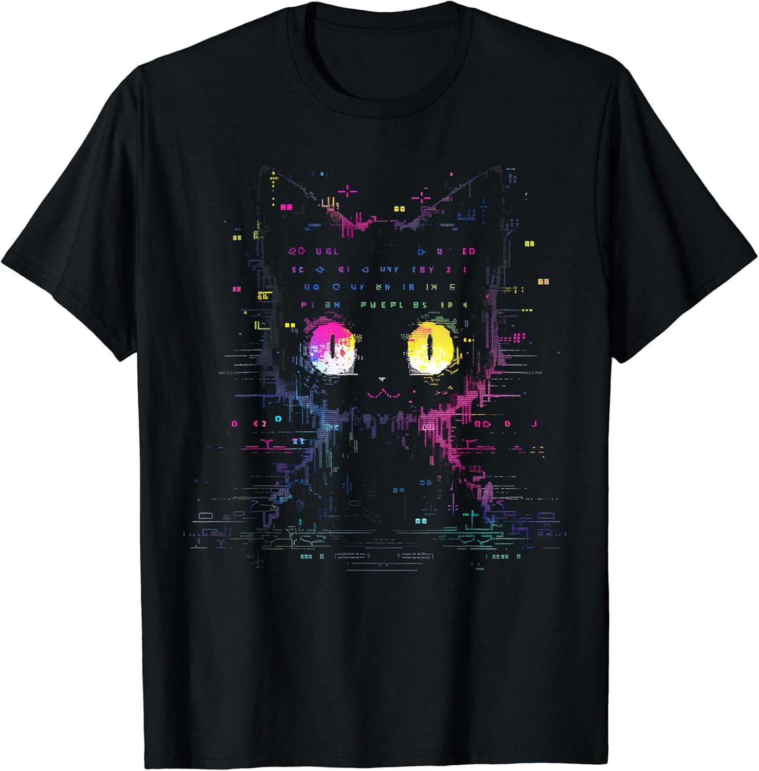 Cool Digital Cat design, Coding Computer pixel art - Adult & Kids T-Shirts, Sweatshirts & Hoodies apparel design preview 1