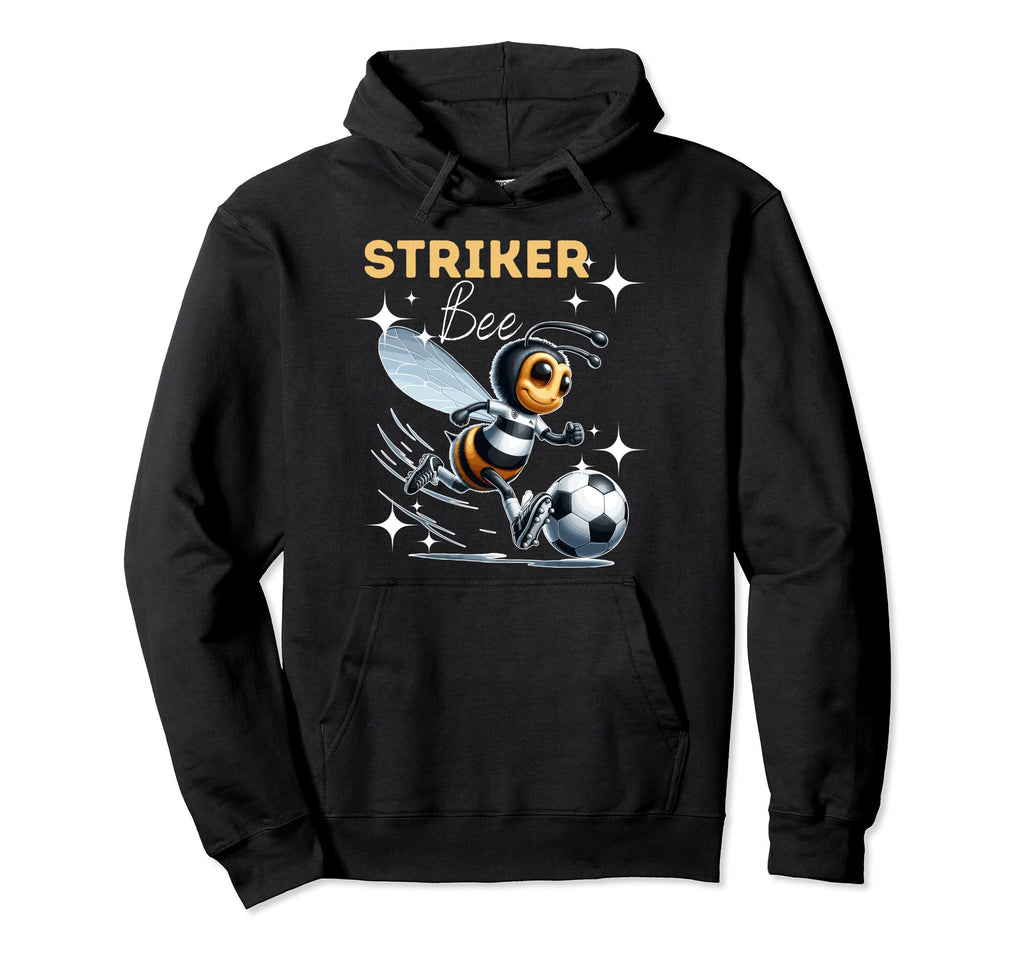 Striker Bee Soccer Enthusiast Hoodie - Minimalist Print Men Women - T-Shirt, Sweatshirt, Hoodie