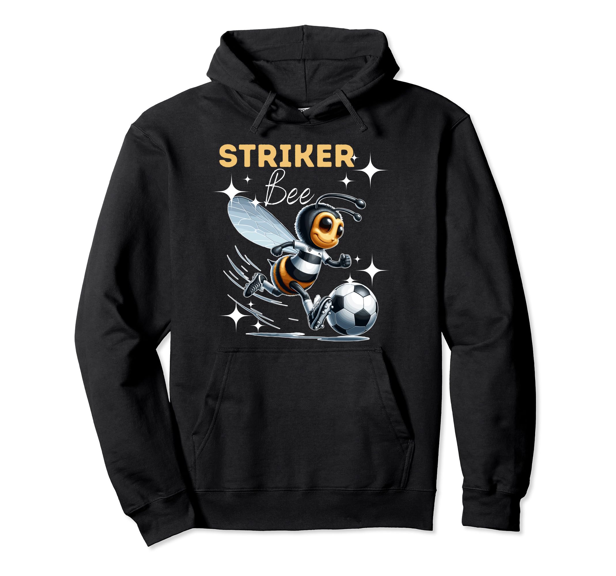 Striker Bee Soccer Enthusiast Hoodie - Minimalist Print Men Women - T-Shirt, Sweatshirt, Hoodie