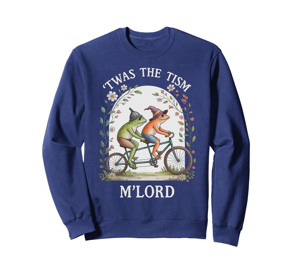 Charm Twas Tism Mlord Bicycle Frog Sweatshirt - Minimalist Print Unisex - T-Shirt, Sweatshirt, Hoodie