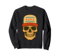 Skull Wearing Chicago Flag Trucker Sweatshirt - Unique Graphic Men Women - T-Shirt, Sweatshirt, Hoodie