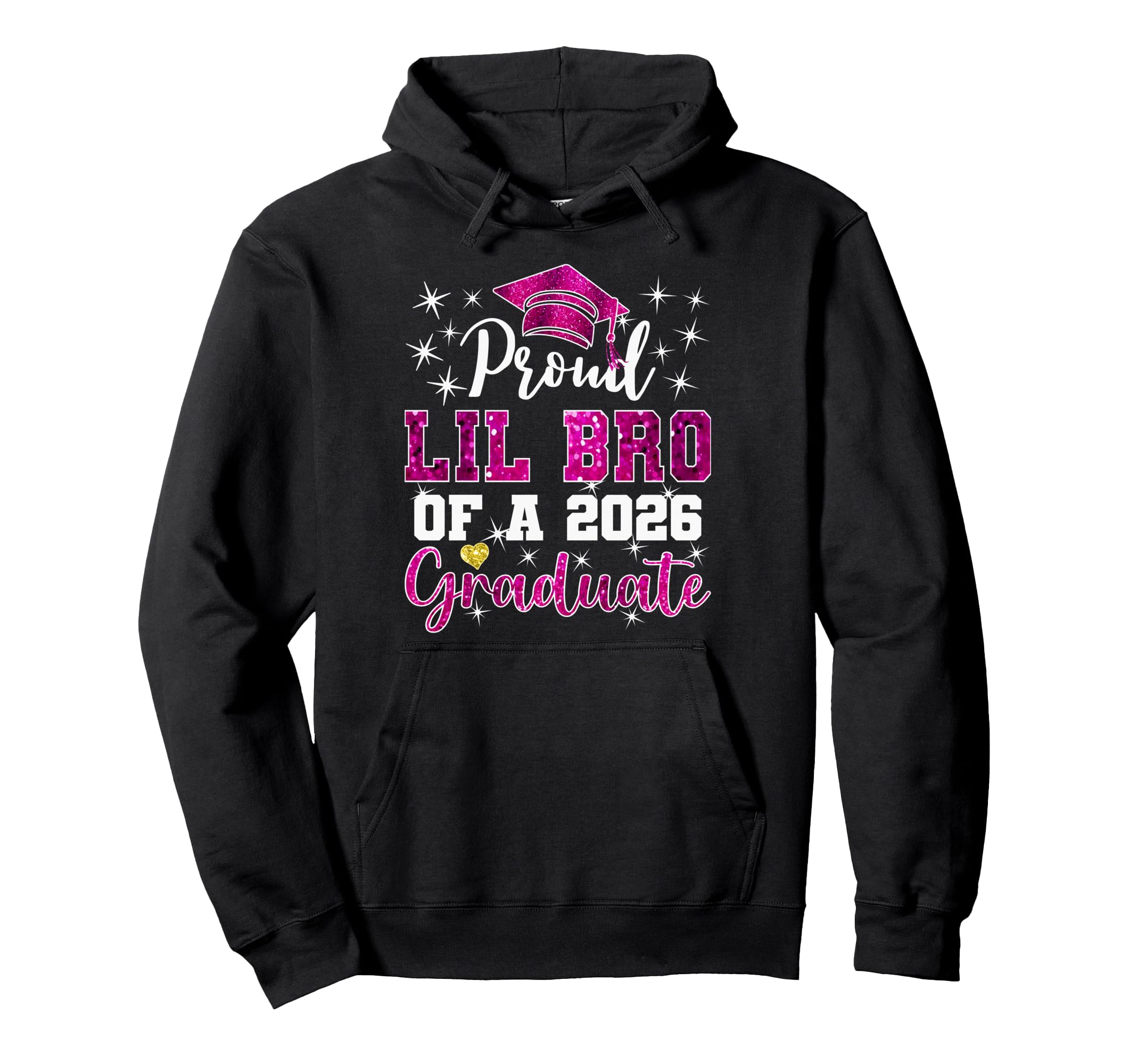 Super Proud Lil Bro 2026 Graduate Hoodie - Unique Graphic for Adults - T-Shirt, Sweatshirt, Hoodie