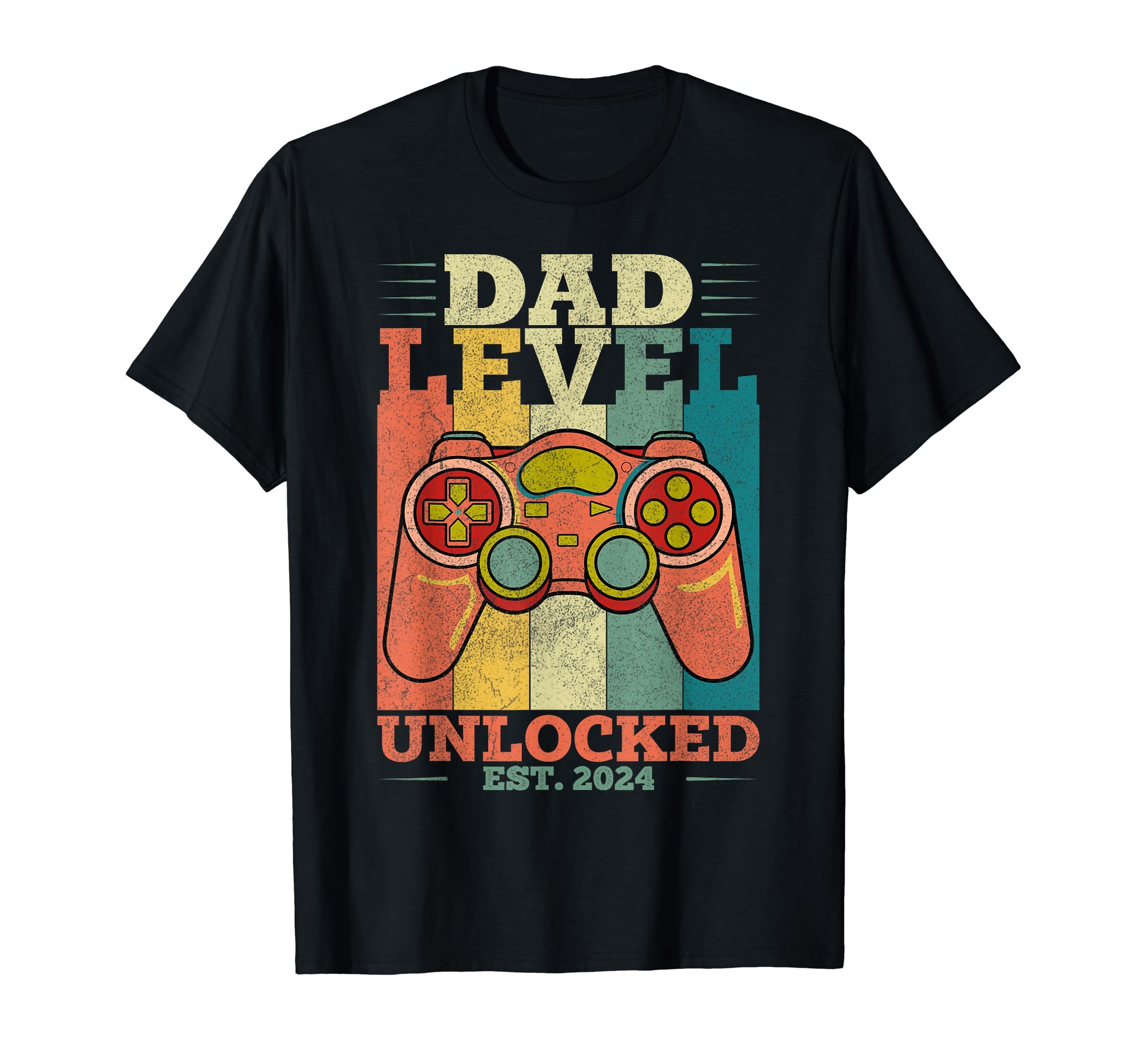 I Leveled Up To Daddy 2024 Gamer New Dad T-Shirt - Custom Art Print Unisex - T-Shirt, Sweatshirt, Hoodie