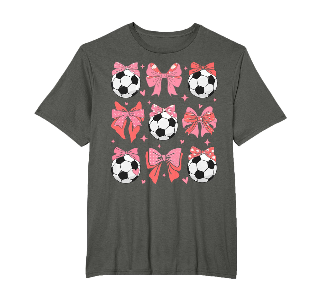 Coquette Bow Soccer Mom Family Sports T-Shirt - Custom Art Print Men Women - T-Shirt, Sweatshirt, Hoodie