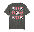 Coquette Bow Soccer Mom Family Sports T-Shirt - Custom Art Print Men Women - T-Shirt, Sweatshirt, Hoodie