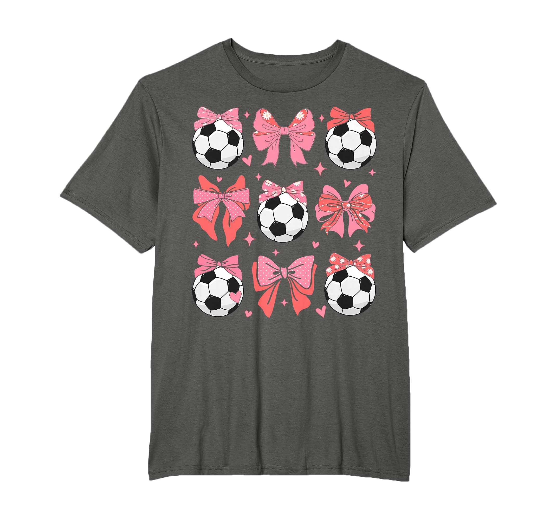 Coquette Bow Soccer Mom Family Sports T-Shirt - Custom Art Print Men Women - T-Shirt, Sweatshirt, Hoodie