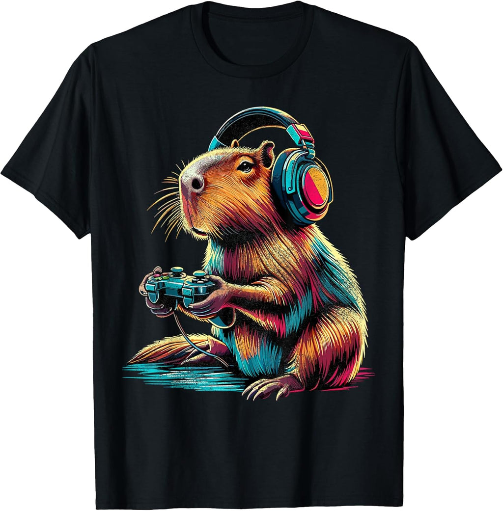 Capybara Funny Video Games - Adult & Kids T-Shirts, Sweatshirts & Hoodies apparel design preview 1